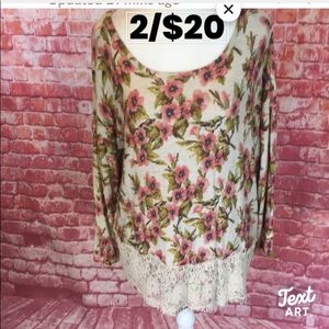 Snow White Disney Floral and Lace Knit Blouse